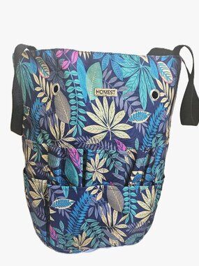 HOMEST Multi‑Pocket Bucket Bag – Tropical Print – Beach / Travel / Organizer Tot